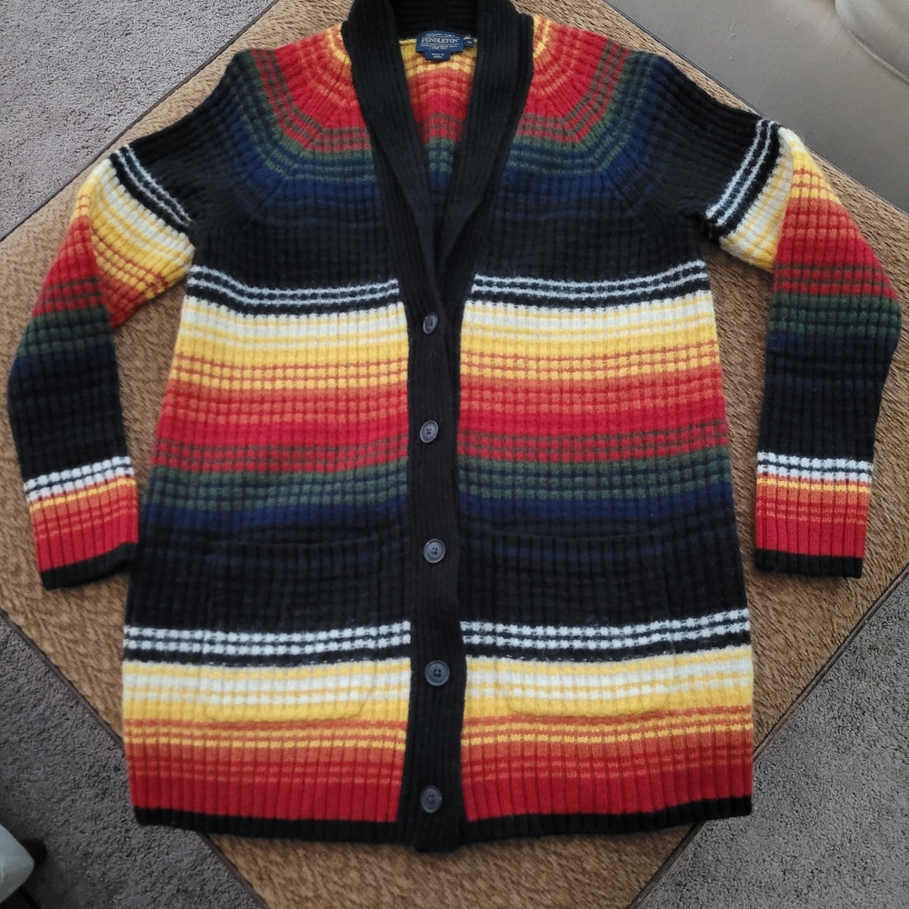 Pendleton Vibrant Striped Cardigan